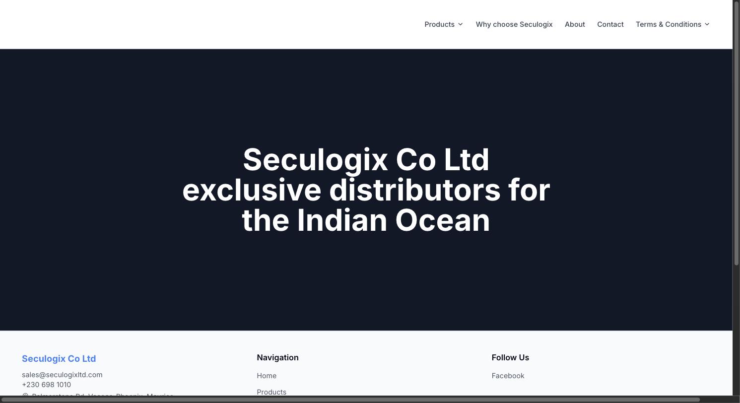 Seculogix landing page